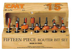 15 piece router bit set, CMT